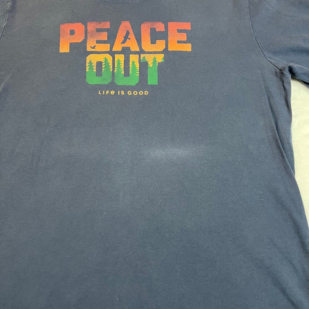 Life Is Good Men's "Peace Out" Long Sleeve Crusher Tee Size Med Outdoors Casual - Picture 9 of 10